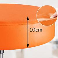 Monzana Bureaustoel - draaistoel - kruk - met - gestoffeerde - zitting - in - oranje - thumbnail