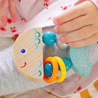 Haba rammelaar Kleppervis 7 cm junior hout blauw - thumbnail