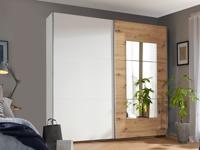 Kast JASPY 2 schuifdeuren 218 cm wit/artisan eik - thumbnail