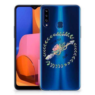 Samsung Galaxy A20s Telefoonhoesje met Naam Boho Dreams Samsung Galaxy A20s Telefoonhoesje met Naam Boho Dreams