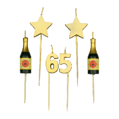 Taartkaarsjes Set 65 Jaar (6st)