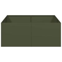 Plantenbak 100x100x40 cm staal olijfgroen - thumbnail