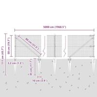 VidaXL Afrasteringspaal grijs 50 x 0,5 m (19 x 19 mm gaas) - thumbnail