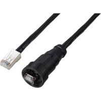 TRU COMPONENTS TC-E13T-MR5-MCA/NCA-0.5PV-S RJ45-kabel met rechte kabel, IP67 (schroefdraad), CAT5E, 0,5 m TC-13543628 Aantal polen (sensoren) 8 Zwart 1 stuk(s) - thumbnail