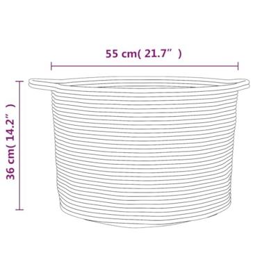 VidaXL Wasmand ø 55x36 cm katoen grijs en wit