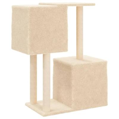 Kattenmeubel met sisal krabpalen 86 cm crmekleurig - thumbnail