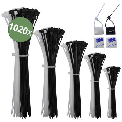 Quadrios 23CA242 23CA242 Kabelbinder Zwart, Wit UV-gestabiliseerd 1020 stuk(s)