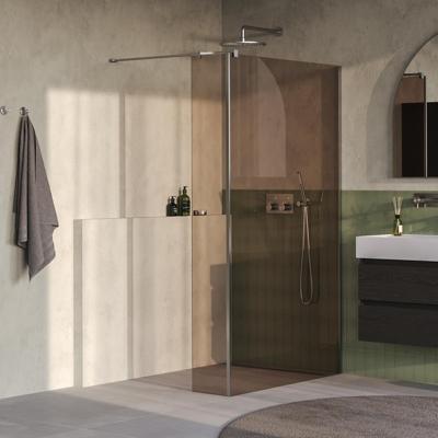 BRAUER Oblivion inloopdouche brons glas 120x200 met zijwand 30 incl. glascoating PVD RVS-kleurig geborsteld BRAUER Oblivion inloopdouche brons glas 120x200 met zijwand 30 incl. glascoating PVD RVS-kleurig geborsteld