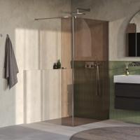 BRAUER Oblivion inloopdouche brons glas 120x200 met zijwand 30 incl. glascoating PVD RVS-kleurig geborsteld - thumbnail