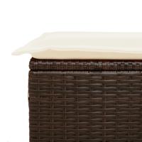 6-delige Loungeset met kussens poly rattan bruin - thumbnail