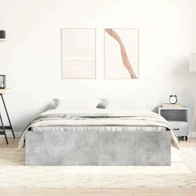 Bedframe betongrijs 135x190 cm Double