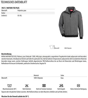 NITRAS SAFETY pullover "motion tex plus" pullover gr. xxl grey nitras motion tex plus