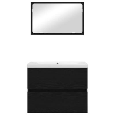 Badkamermeubelset Wandgemonteerd 3 pcs artisanaal eikenkleurig