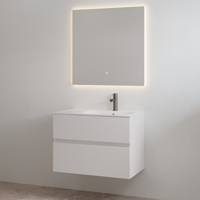 Badmeubelset met Kraangat Best Design Splash 80 cm Glans Wit Badmeubelset met Kraangat Best Design Splash 80 cm Glans Wit