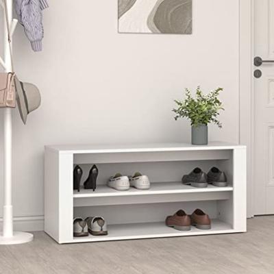 VidaXL Schoenenrek 100x35x45 cm bewerkt hout wit VidaXL Schoenenrek 100x35x45 cm bewerkt hout wit