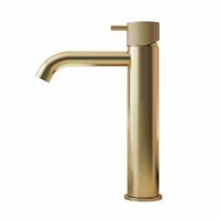 Hotbath Cobber X middelhoge wastafelmengkraan zonder waste geborsteld messing pvd CX003MCBBP - thumbnail