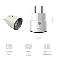 Mini smart socket - KONYKS - Priska Max Black FR - Wi-Fi+BT - 16A - Wit - thumbnail