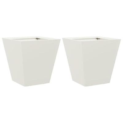 VidaXL Plantenbakken 2 st 30x30x30 cm staal wit