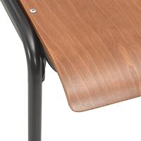 Eetkamerstoelen 4 st massief multiplex staal bruin - thumbnail