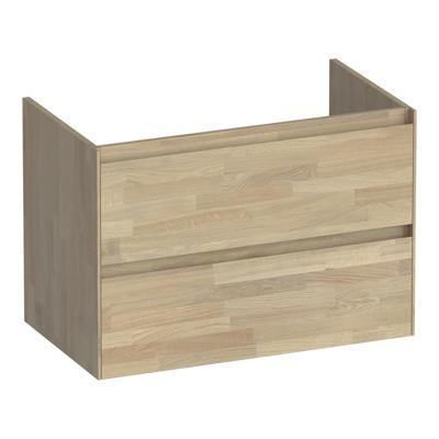 Brauer Inspire - Onderkast 80 cm - met 2 Softclose Lades Greeploos en 1 Sifon Uitsparing - Vingerlas Eiken Grijs