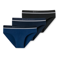Schiesser Rio slips 95/5 blauw-zwart 3-pack - thumbnail