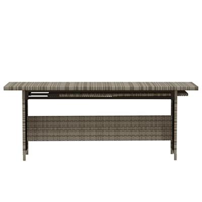 3-delige Loungeset met kussens poly rattan grijs