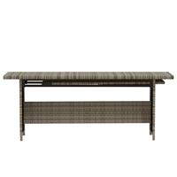 6-delige Loungeset met kussens poly rattan grijs - thumbnail