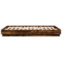 Bedframe met LED-verlichting gerookt eikenkleurig 160x200 cm - thumbnail