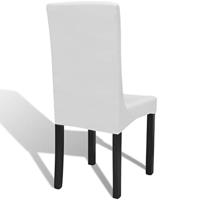 VidaXL 6 st stoelhoezen recht stretch wit - thumbnail