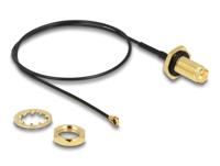 Delock WiFi-antenne Aansluitkabel [1x RPSMA-bus - 1x IPEX-stekker] 0.35 m Zwart, Goud - thumbnail