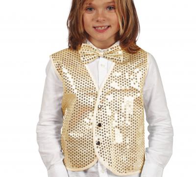 Gilet Pailletten Kind Goud