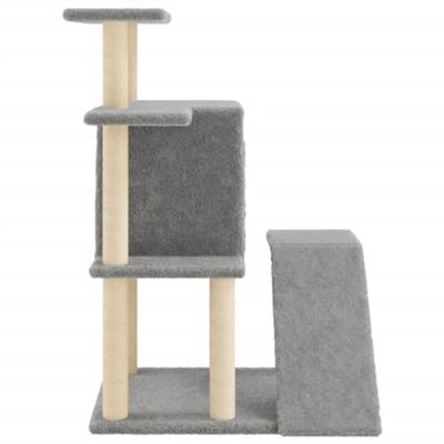 Kattenmeubel met sisal krabpalen 97 cm lichtgrijs - thumbnail