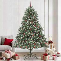 VidaXL Kunstkerstboom met 300 led groen 240 cm pvc en plastic en staal - thumbnail