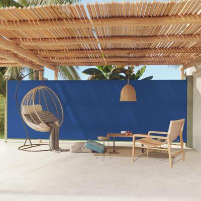 Tuinscherm uittrekbaar 180x600 cm blauw