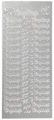 Creativ Company Stickers, bryllup, vel 10x23 cm, zilver, 1 vel