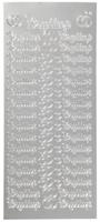 Creativ Company Stickers, bryllup, vel 10x23 cm, zilver, 1 vel - thumbnail