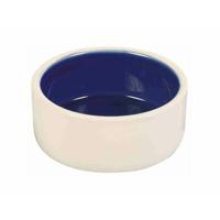 TRIXIE VOERBAK KERAMIEK CRÈME / BLAUW 12X12 CM 350 ML 4 ST - thumbnail