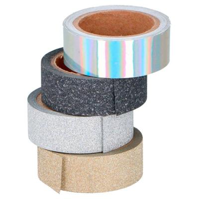 Scrapbook zelfklevend tape / washi tape met glitters - 4 rollen - DIY hobby materiaal Scrapbook zelfklevend tape / washi tape met glitters - 4 rollen - DIY hobby materiaal