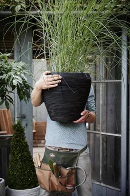Capi bloempot nature rib taps 42x38 cm ivoorkleurig kofi362