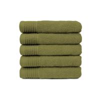 The One Badhanddoek 450 gram 70x140 cm Olive Green (5 stuks) - thumbnail