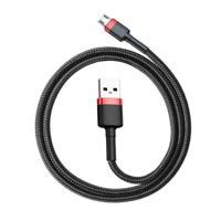 Micro USB kabel Baseus Cafule 1.5A 2m (rood/zwart) - thumbnail