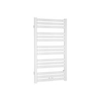 Handdoekradiator Sapho Nevel Recht Middenaansluiting 55.5x158.3 cm 621W Wit - thumbnail