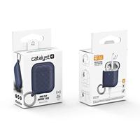 Catalyst Ring Clip Case voor AirPods 1 en 2 - Siliconen AirPods-case met textuurpatroon, hoogglanzende oppervlakteafwerking met extra grip, compatibel met draadloos opladen - Marineblauw - thumbnail