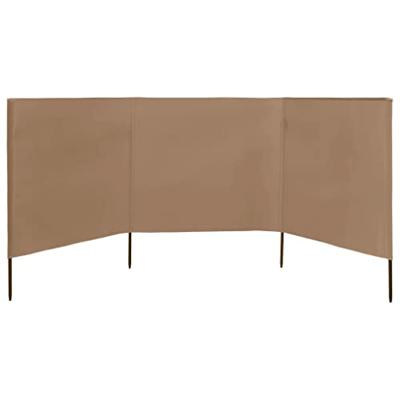 Windscherm 3-panelen 400x160 cm stof taupe