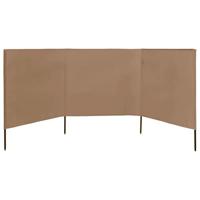Windscherm 3-panelen 400x160 cm stof taupe - thumbnail