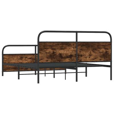 Bedframe zonder matras metaal gerookt eikenkleurig 180x200 cm - thumbnail