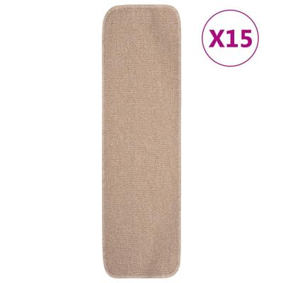 VidaXL Trapmatten 15 st anti-slip rechthoekig 75x20 cm beige