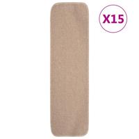 VidaXL Trapmatten 15 st anti-slip rechthoekig 75x20 cm beige - thumbnail