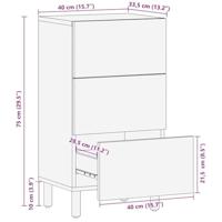 Dressoir 40x33,5x75 cm massief ruw mangohout - thumbnail