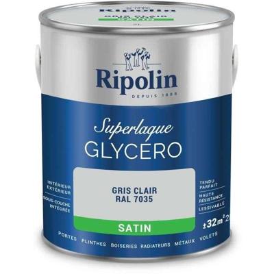 Lichtgrijze glycerolak RAL 7035 satijn - RIPOLIN - 2 L